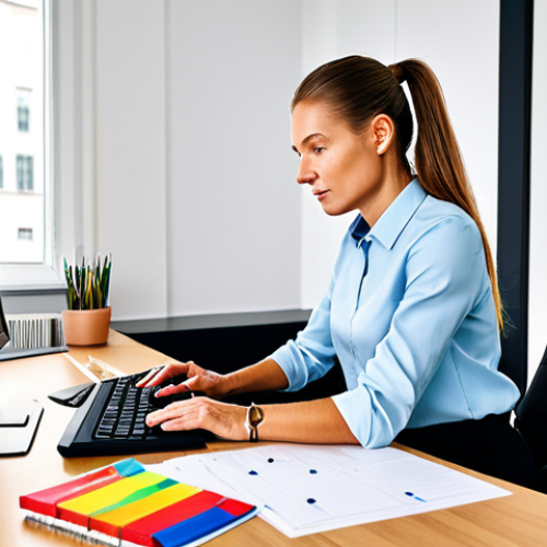 Home 16 전산세무회계 직무 스트레스 관리법 - Prioritization and Time Management in a Modern Office**
"A professional accountant working at a cle...